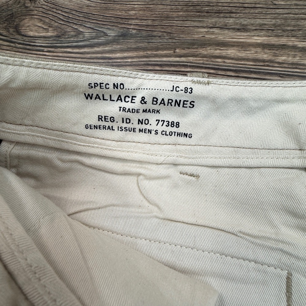 J.Crew Wallace & Barnes Mens Size 32x32 Officer Chino Pants Khaki Selvedge NWT - Picture 3 of 13